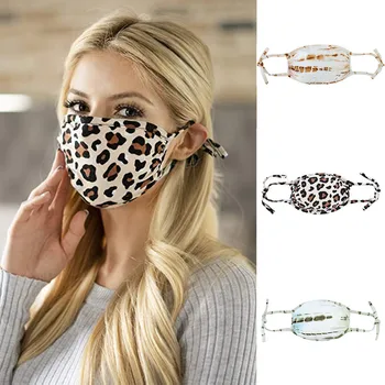 

Adult Women Men Facemask Fashion Leopard Print Washable Face Cover Dust Proof Face Topmask For Cycling Camping Health Care