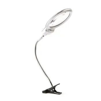 

LED-illuminated Clip-on Desk Metal Hose Magnifier Magnifying Glass Loupe Hot
