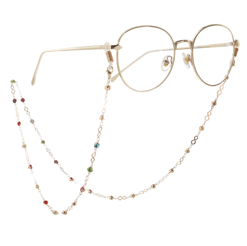 Модные очки цепи красочные кристалл бисером очки на веревке ремешок-держатель женская цепочка для очков ремни
