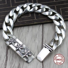 S925 мужской браслет из стерлингового серебра индивидуальный тренд властная гексаграмма панк стиль ретро классический отправить подарок на любовь