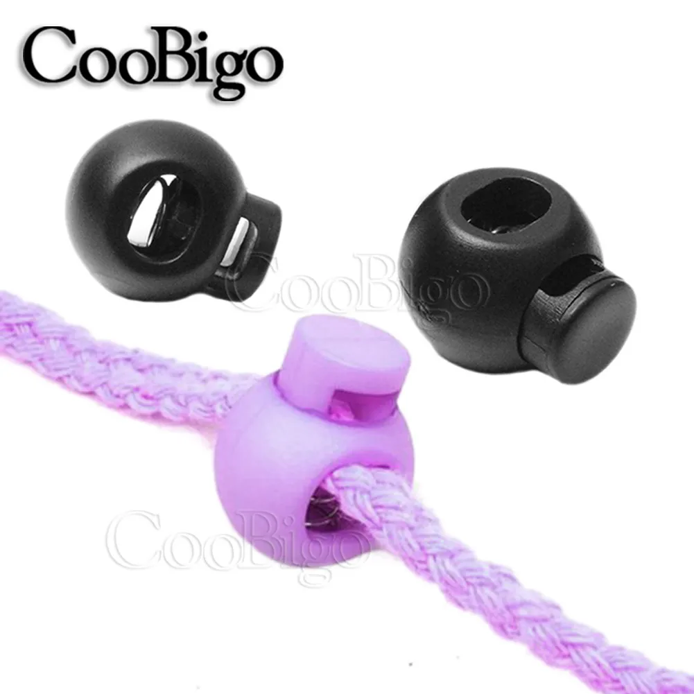 Cord Lock Stoppers 10pcs Spring Stop Toggle Clip Round Ball Plastic For Paracord Shoelace Rope DIY