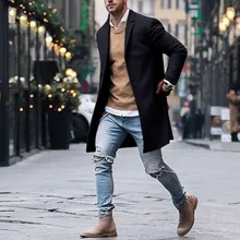 *#Best Price Autumn Winter Mens Brand Fleece blends Jacket Male Overcoat Casual Slim collar coats Long Solid cotton trench coat Streetwear *#Best Price Autumn Winter Mens Brand Fleece blends Jacket Male Overcoat Casual Slim collar coats Long Solid cotton trench coat Streetwear