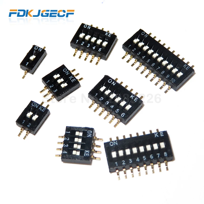 

5pcs x SMD SMT Slide Type Switch 1P 2P 3P 4P 5P 6P 8P 10P 1.27mm Position Way DIP Black Pitch Toggle Switch Black Snap Switch