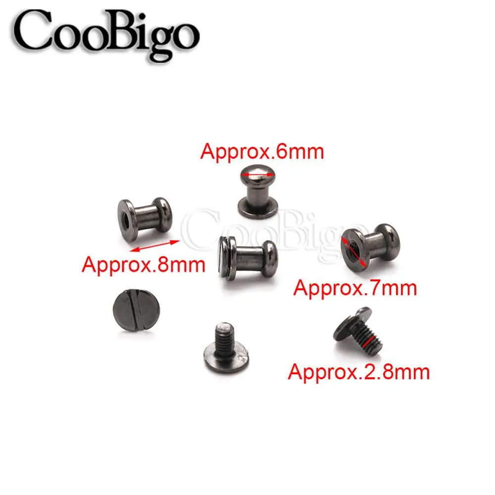 6.5mm Black Nickel 50 компл. 4-10 мм металлическая головка монаха заклепки для сосков Твердые кнопки для одежды пояс сумка заклепки швейные изделия из кожи Аксессуары - Цвет: 6.5mm Black Nickel
