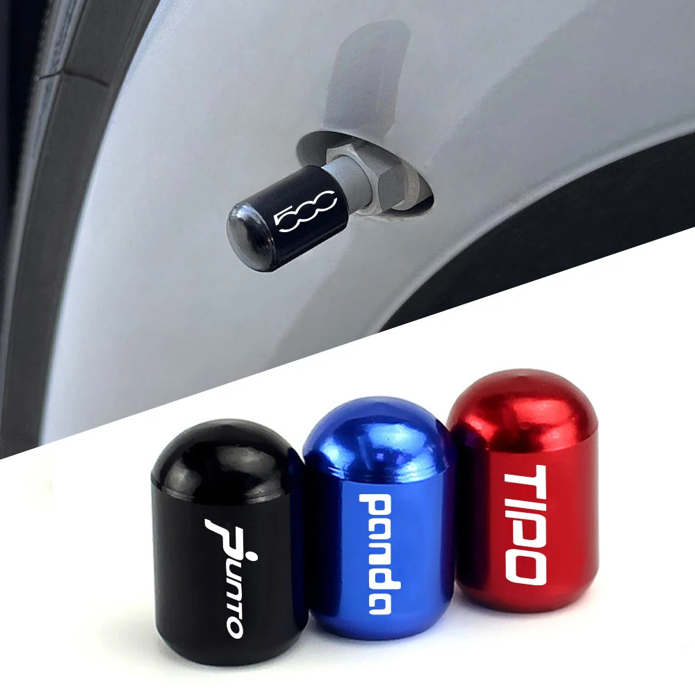 Tapas de válvula de neumático de coche, accesorios antirrobo para Fiat 500, Punto, Panda, Seicento, Argo, Linea, Idea, Siena, Tipo Abarth, 4 piezas|Pegatinas para coche| - AliExpress