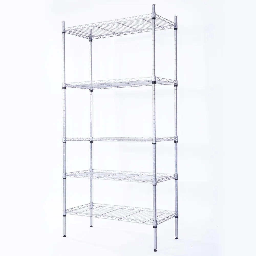 

Rectangle 5-Shelf Storage Rack Carbon Steel Metal Assembly for Home Kitchen new