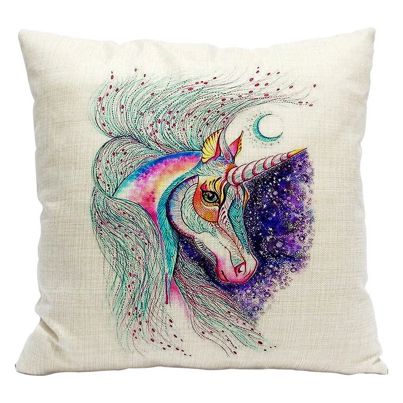 unicorn11 Наволочка для подушки квадратной формы 45x45 см с рисунком единорога, милый чехол для подушки с принтом, домашний Диванный декор, Подарочные наволочки для подушек - Цвет: unicorn11