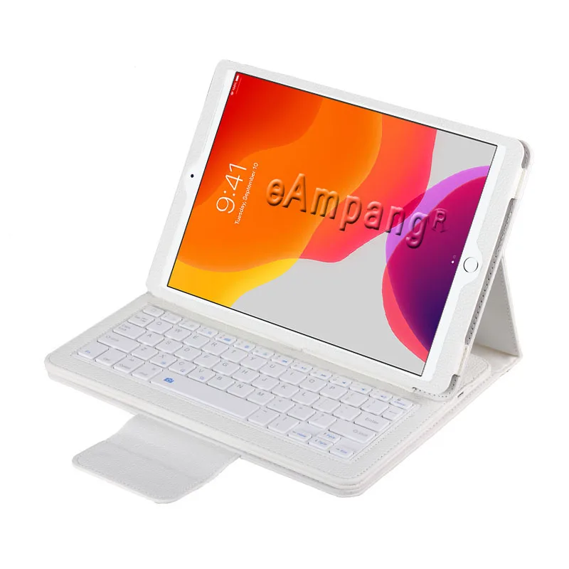 Белый Чехол с клавиатурой для iPad 10,2, Bluetooth, Keyobard, чехол для Apple iPad 7, 7-го поколения, A2197, A2200, A2198, A2232, кожаный чехол, Funda - Цвет: Белый