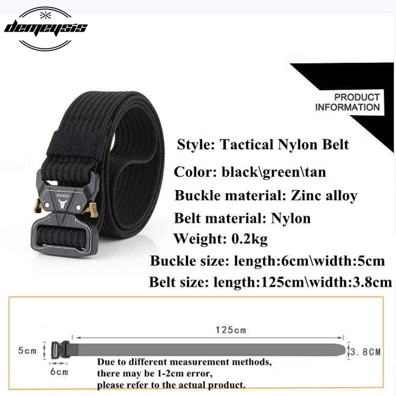 Quick Release Tactical Belt Training Heavy Duty Waist Band Sports Military Army Adjustable Belts