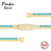 Модная подвеска Стерлинговое Серебро копия 1:1 копия, желтый серебряный Reve браслет для женщин Monaco Роскошные ювелирные изделия подарок