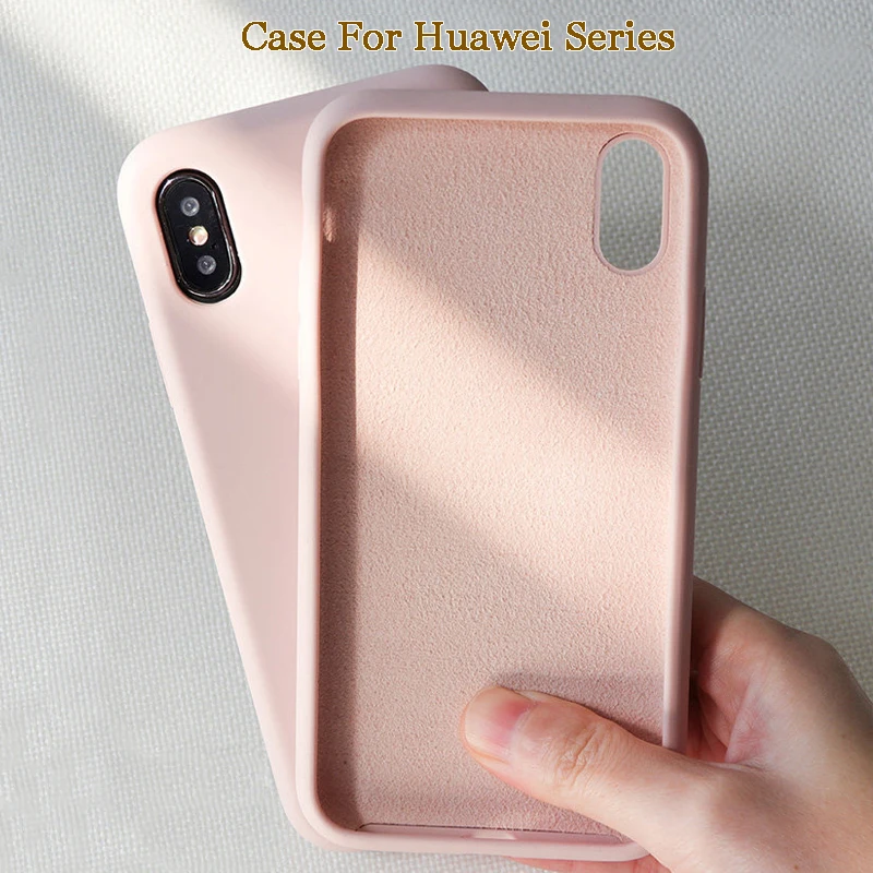 

Solid Color Silicone Case for Huawei P20 Lite P Smart 2019 P30 Pro Mate 20 Case for Honor 8X Nova 3i 9 Lite 10 20 Pro Y5 Y9