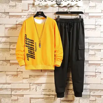

2020 Autumn Spring Tracksuits Men's Sport Set Hoodies + SweatPants Sportswear Brand Sporting Suit Track