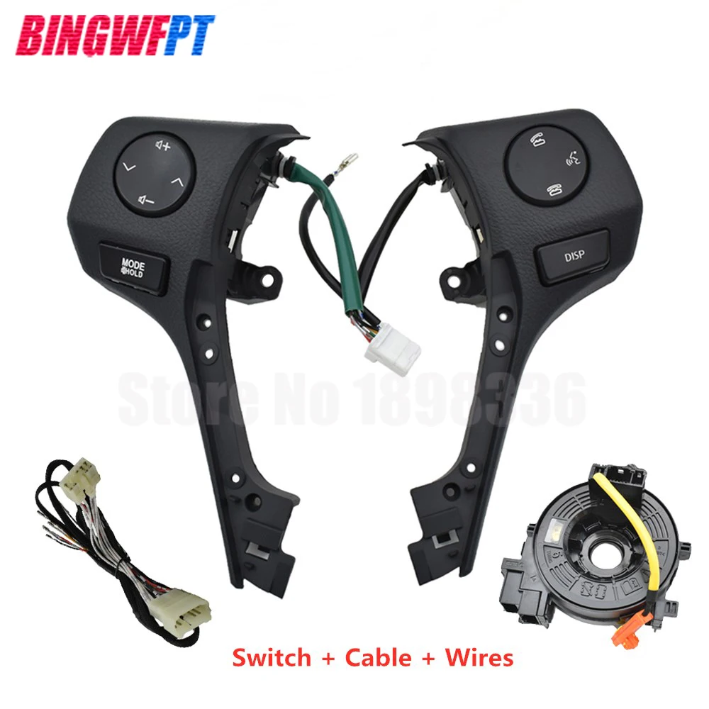 Переключатель рулевого колеса Аудио Bluetooth управления 84250-02560 для TOYOTA RAV4 Corolla - Цвет: Black-Aset