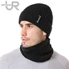 New Thick Winter Hats For Men Breakout Label Wool Warm Cap Outdoor Fashion Add Fur Lined Knitted Hat Dropshipping ► Photo 1/6