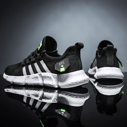 Keep Running Casual Shoes Wear-resistant Rubber Sole Sneakers Flying Weave Men's Running Shoes Comfortable Walking Sports Shoes