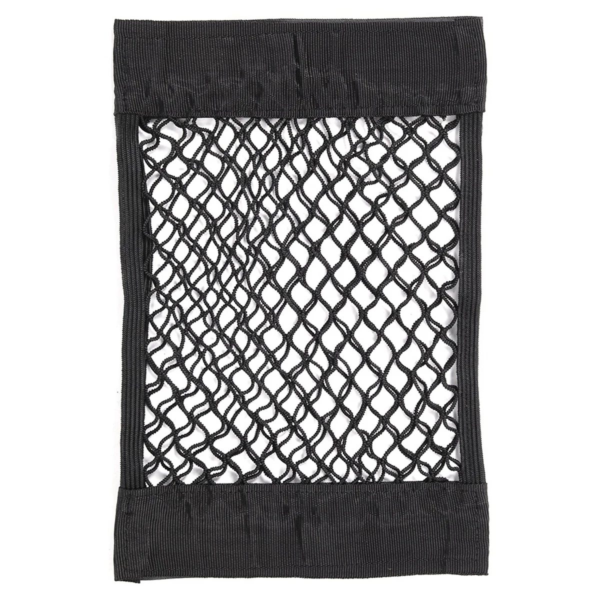 

1Pc Car Auto Back Rear Trunk Seat Elastic String Double Layer Net Mesh Storage Bag Pocket Cages Universal With Magic Sticker