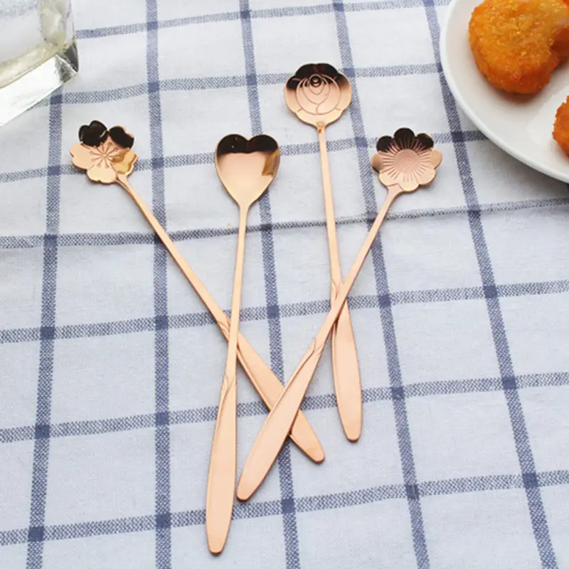 Столовые приборы из нержавеющей стали в виде Золотой вишни|Кофейные совки| |