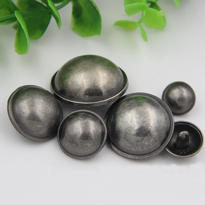 6-20pcs/lot 15-28mm Vintage silver bronze thin-edged bald mushroom metal button fashion button suit coat button C121 2