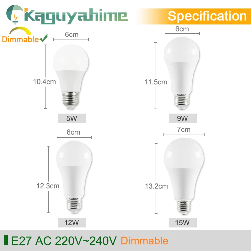 Kaguyahime диммируемая 1 шт./5 шт. E27 светодиодная лампа E14 Светодиодная 3 Вт ~ 20 220 В