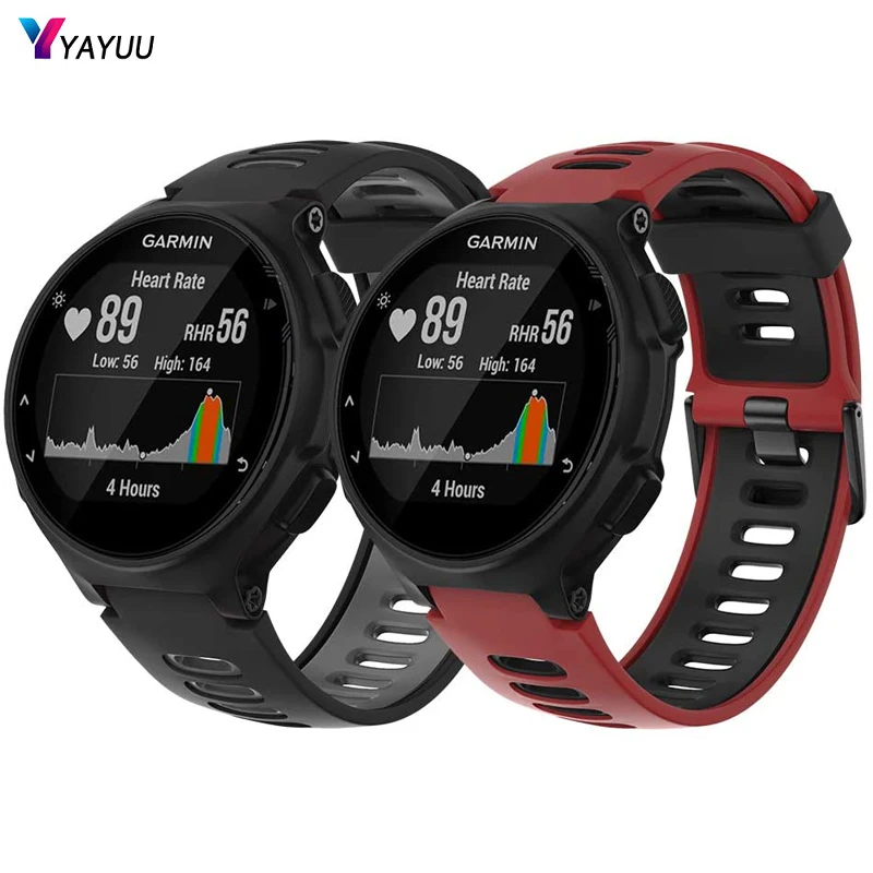 YAYUU ремешок для смарт-часов Garmin Forerunner 735XT Замена Мягкая силиконовая лента 620 630 235