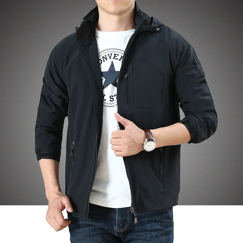 Spring Jacket Men's Hooded Casual Jackets Coats Windproof Waterproof Quick-drying Jacket Outdoor Jacket Men Hiking Clothing men_voghion.com