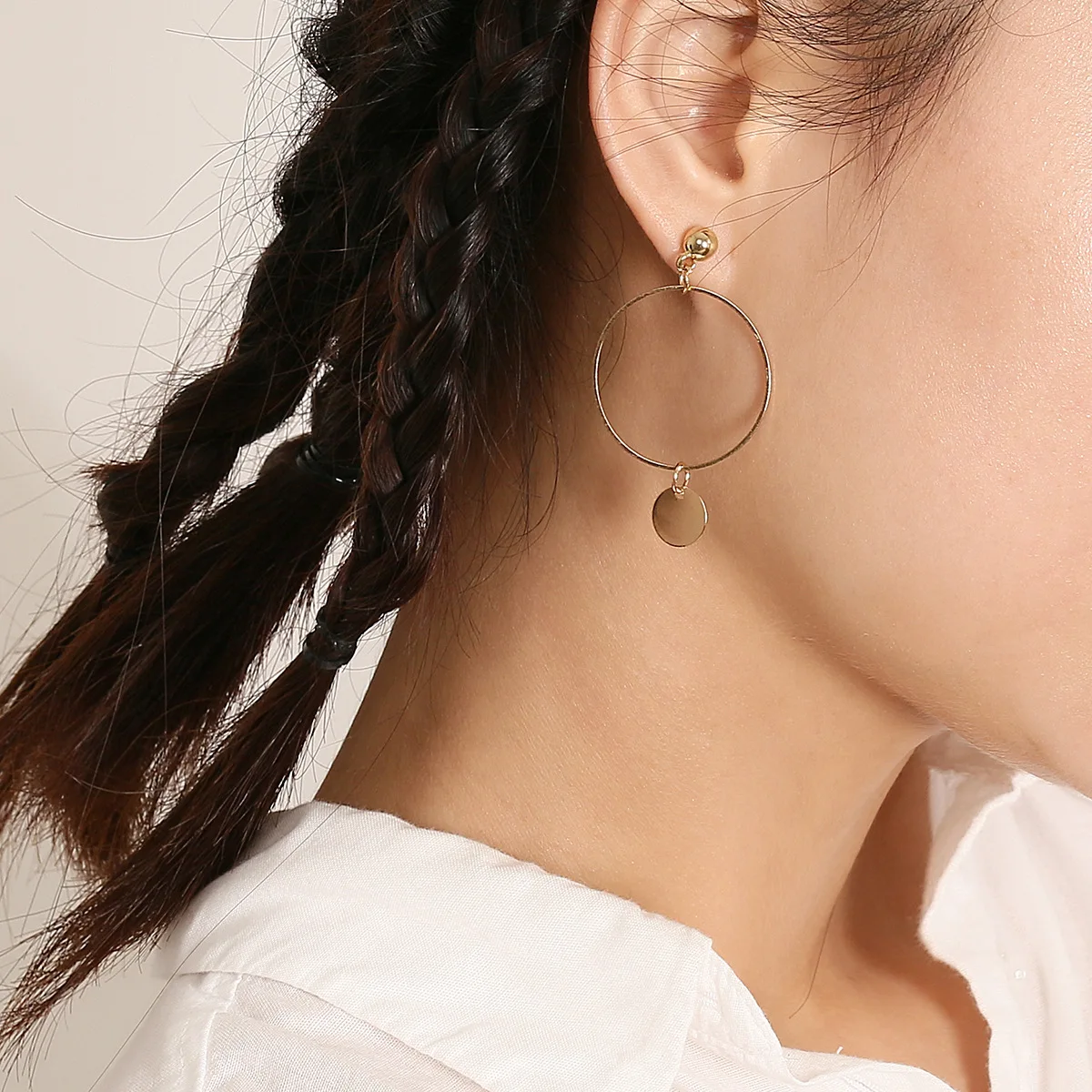 

Gold Color Punk Drop Earring Statement Accessories yperbole Heart Coin Devil Eye Dangle Earrings