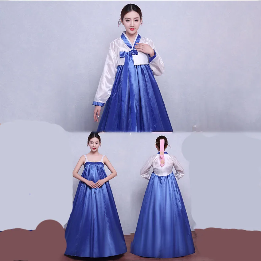 Новинка в Корейском стиле платье для Для женщин, элегантное, в ретро стиле, одежда для вечеринки с v-образным вырезом в Корейском стиле «ханбок» в традиционной церемонии одежда для представлений