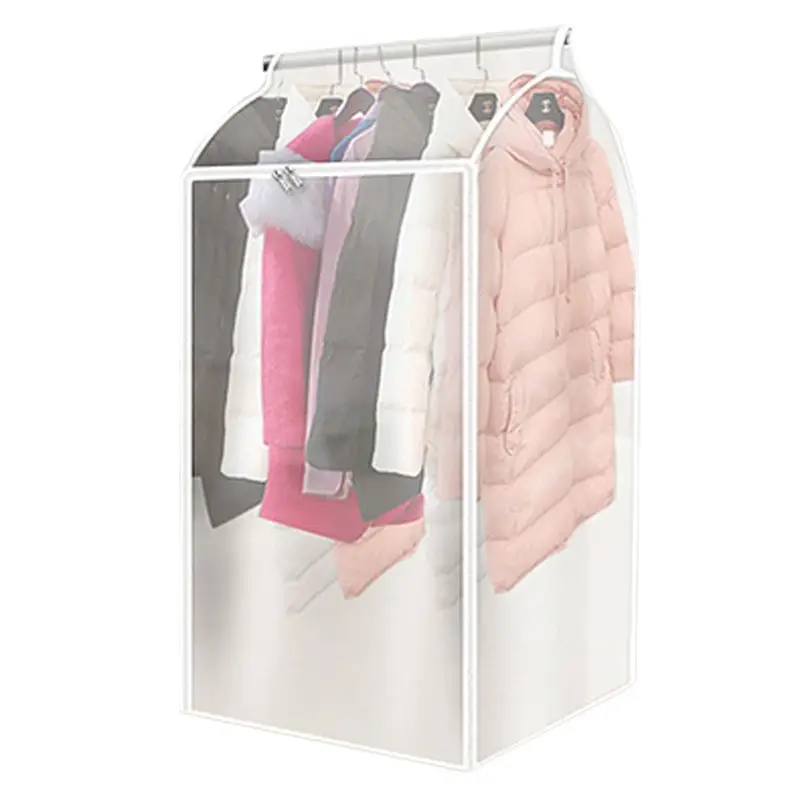 

Translucent Waterproof Dustproof Zipper Clothes Rail Cover Clothing Rack Cover Protector Bag Hanging Garment Suit Coat Storage