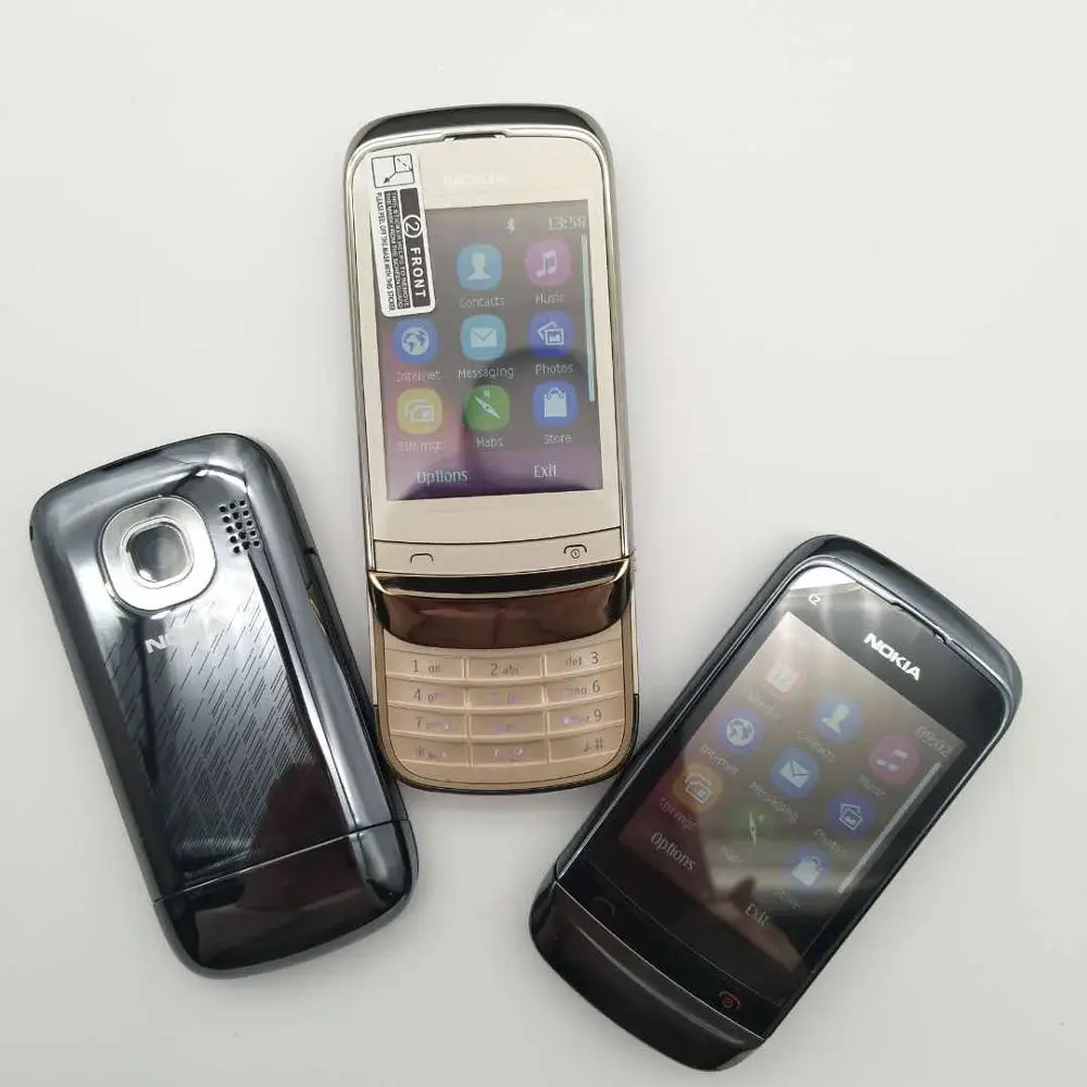 Nokia, C2-03, разблокирована, две sim-карты, 2,6 дюймов, 1020 МП, Bluetooth, FM радио, Java, мобильный телефон, мАч, battey