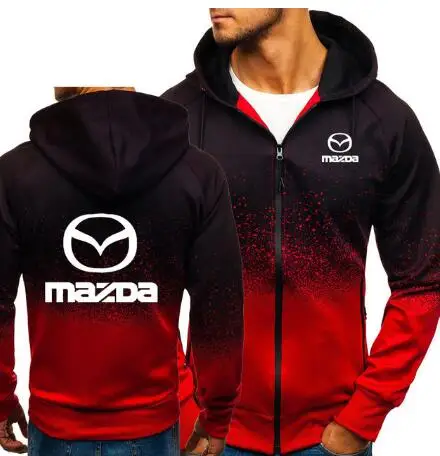 Худи мужское с логотипом автомобиля Mazda повседневная флисовая кофта капюшоном и