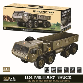 

JTY Toys RC Cars 1:12 8x8 Military Truck Alloy Drive System All Terrain Radio Remote Control Off-Road Vehicle RC Cars For Adults