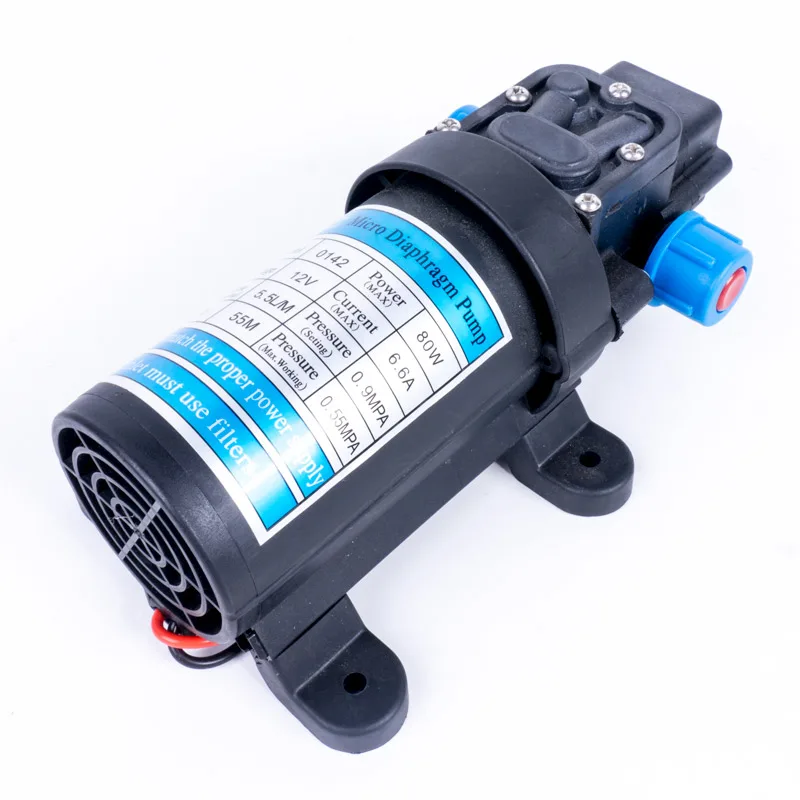 

Very Durable DC 12V 130PSI 5.5L/Min Water High Pressure Diaphragm Self Priming Pump 80W