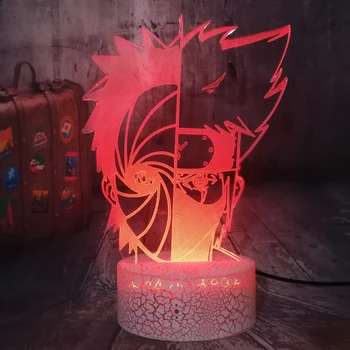 

Naruto Figure Fans Hatake Kakashi Uchiha Obito Face 3D Illusion Night Light Home Decor Lamp Kid Toy Uzumaki Naruto Birthday lamp