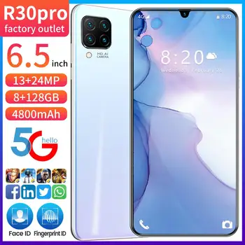 

Global Version R30 PRO Mobile Phone 6.5 " 855 Cellphone 5600mAh 8GB RAM 256GB ROM 8 Core 4G LTE Android 9.1 Dual SIM Smart phone