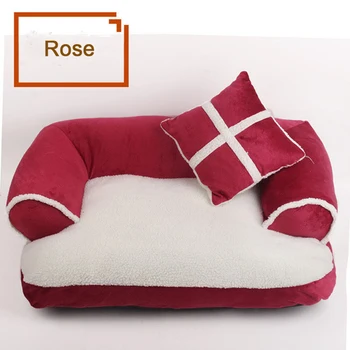 

New Luxury Pet Beds Dog Sofa Cats Beds With Pillow Detachable Wash Soft Cat Bed Warm House Pet Products Small Dog Bed Wholesale