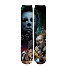 Tessffel Halloween Horror New Fashion Harajuku casual Unisex 3D Print boys/girls/mens/womens funny colorful ankle socks style-5