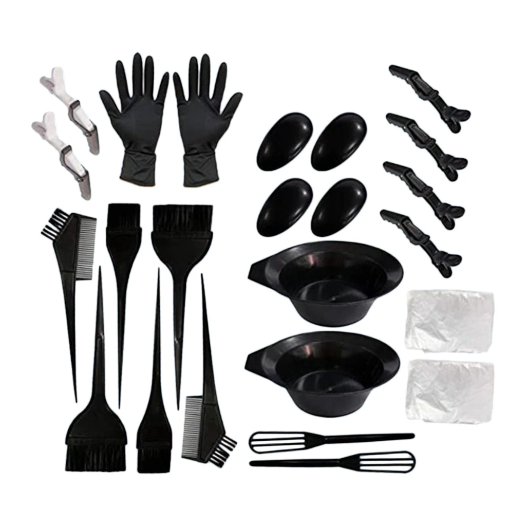 24pcs/set Hair Color Dye Bowl Comb Brushes Tool Kit Set Tint Coloring Dye Bowl Comb Brush Twin Headed Brushes Dyeing Cape Kits 24pcs/set Hair Color Dye Bowl Comb Brushes Tool Kit Set Tint Coloring Dye Bowl Comb Brush Twin Headed Brushes Dyeing Cape Kits