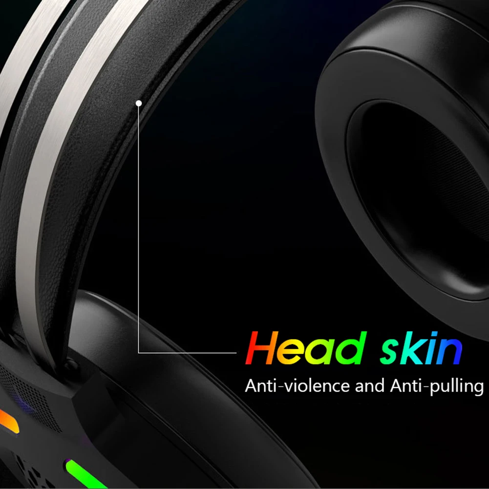Wired Over ear Headset Game Earphones 7 1 Surround Stereo Sound Headsets with Mic Breathing RGB LED Lamps for PC Laptop Gamer