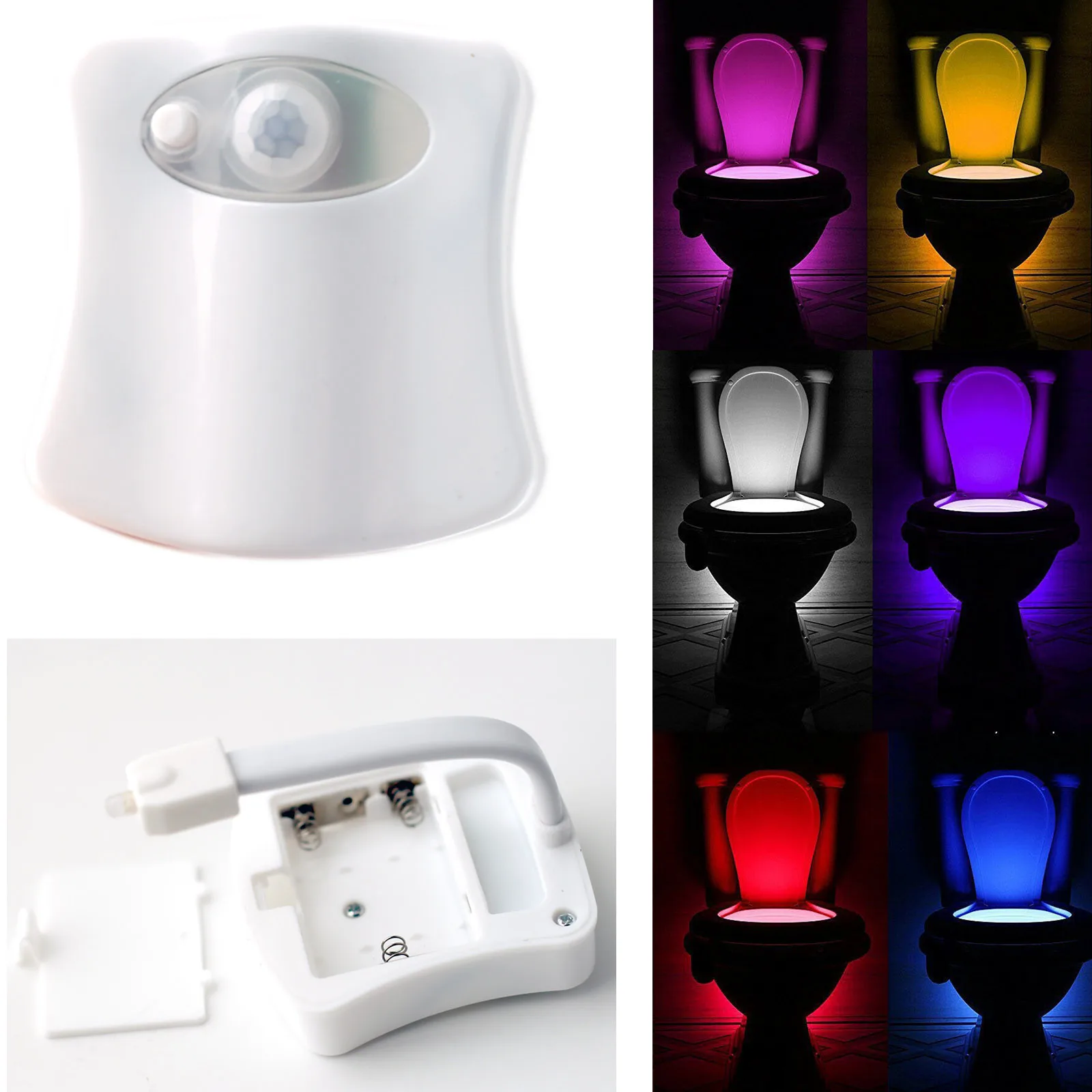 10Pcs 8 Colors PIR Motion Sensor Toilet Seat Night Light Waterproof Backlight For Toilet Bowl LED Luminaria Lamps Toilet Light