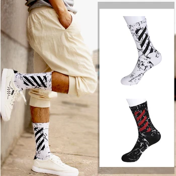 

Men White Socks Cotton Camouflage Fashion Black Happy Crew Individuality Breathable Gifts for Funny crew Socks