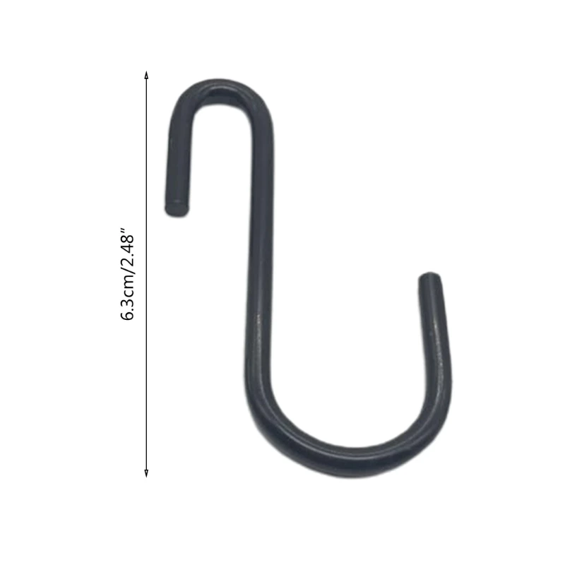 10Pcs Black Coating S Shaped Hooks Home Storage Utility Metal Hangers  Storage Holder for Hanging Plant Towel Kitchen