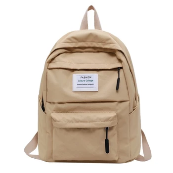 

Backpack Casual Women Shoulder Bags Candy Colour Women Backpack Multi-Pocket School Bag for Teenage Girls Female