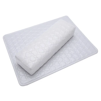 

Cushion Pillow Salon Hand Holder Rectangle Leather Pad Arm Rest Manicure Nail Art Accessories White