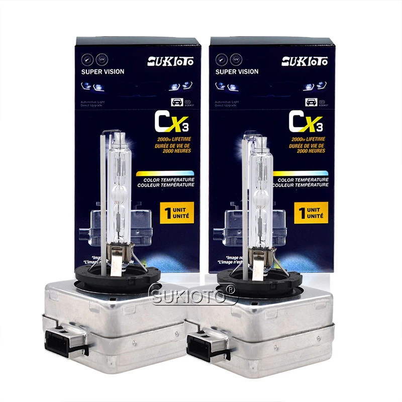 SUKIOTO 2PCS 55W D1S D3S Xenon HID Bulbs For E63 E65 E60 E85 E53 4300K 6000K 8000K D2S D4S Car Lamp For ES350 GS300 GS350 IS250 (2)