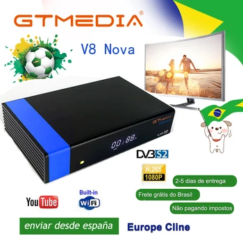 

Best 1080P DVB-S2 GTmedia V8 Nova Satellite TV Receiver Freesat V8 Super Receptor GT Media V8 Nova with Europe Cline for 2 year
