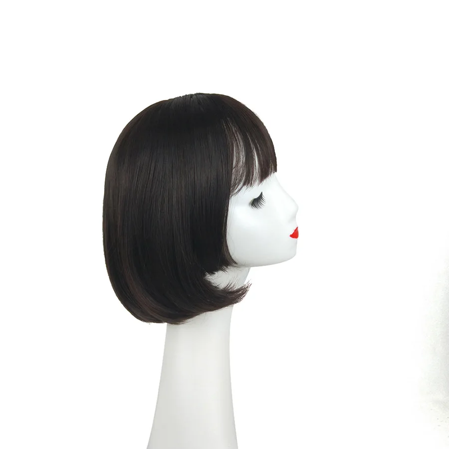 

Beauty On Line Natural Hair Bangs Synthetic Wigs Adjsutable Size 40CM 3 Color Available Cosplay Wigs Straight Bob Wigs