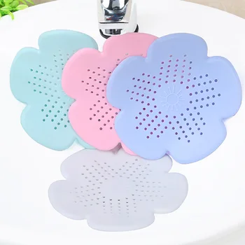 

1Pc Anti-blocking Floor Drain Mat Silicone Bathroom Kitchen Flower Sink Filter Hair Stopper Floor Drainer Bathroom Accessories