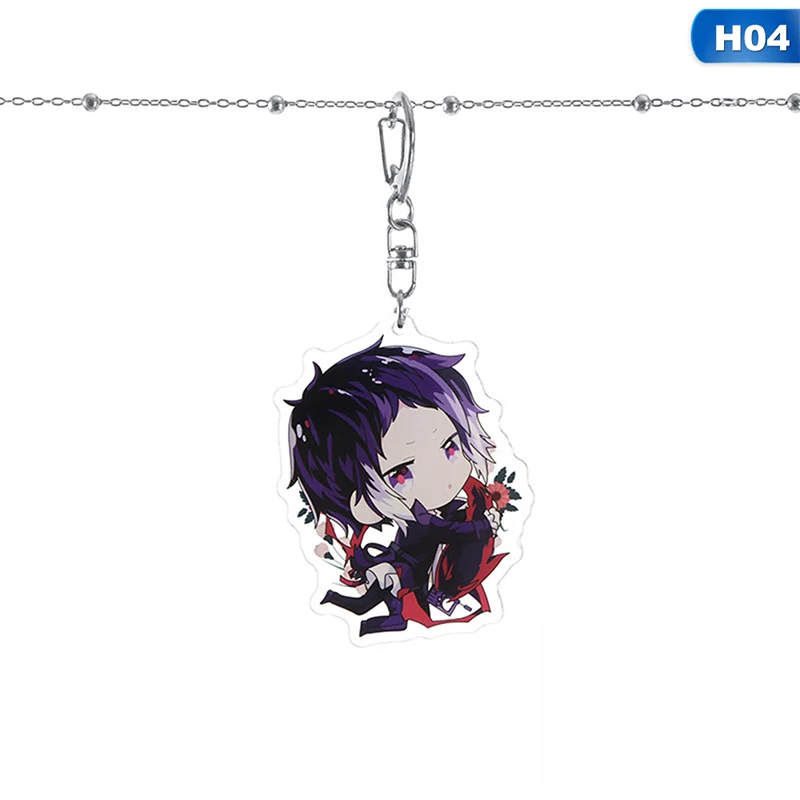 Anime Bungou Stray Dogs Keychain Rubber Strap Tsumamarekko Dazai Atsushi Ranpo Akutagawa Chuya - Цвет: KEY4413H04