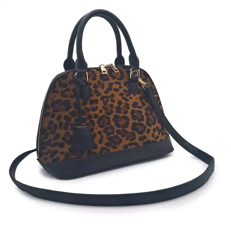 leopard print satchel bag