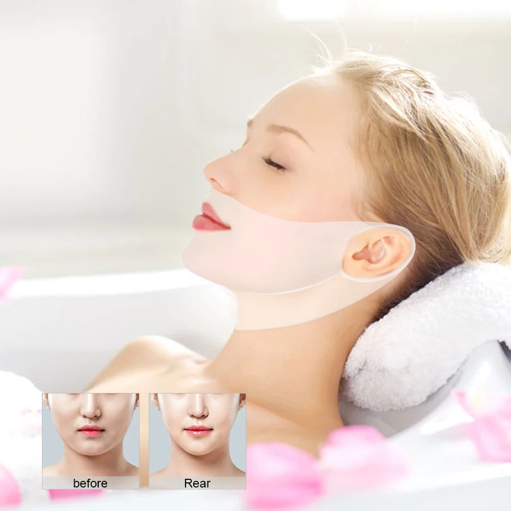 Duplo V-shaped Levantamento Facial Envolto Emagrecimento Rosto v Bandagem Pele Dupla Elevador Fina Casca-fora Queixo pc 4d 1 Pc 4d duplo v-shaped levantamento facial envolto
